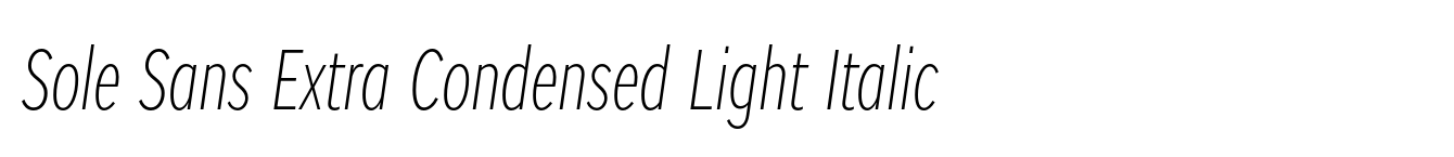 Sole Sans Extra Condensed Light Italic image